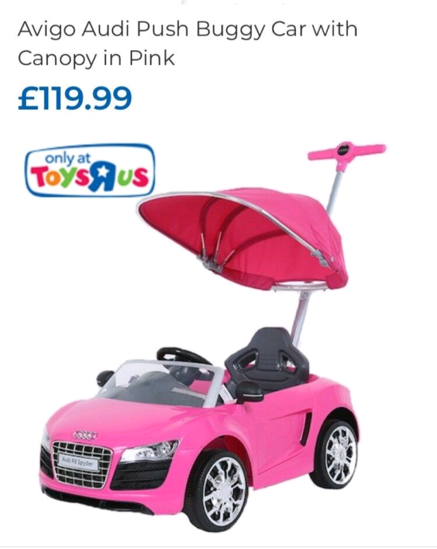 pink audi push car